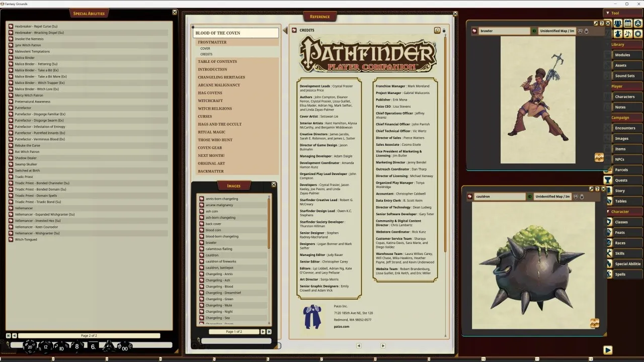 Fantasy Grounds - Pathfinder RPG - Pathfinder Companion: Blood of the Coven Screenshot 3