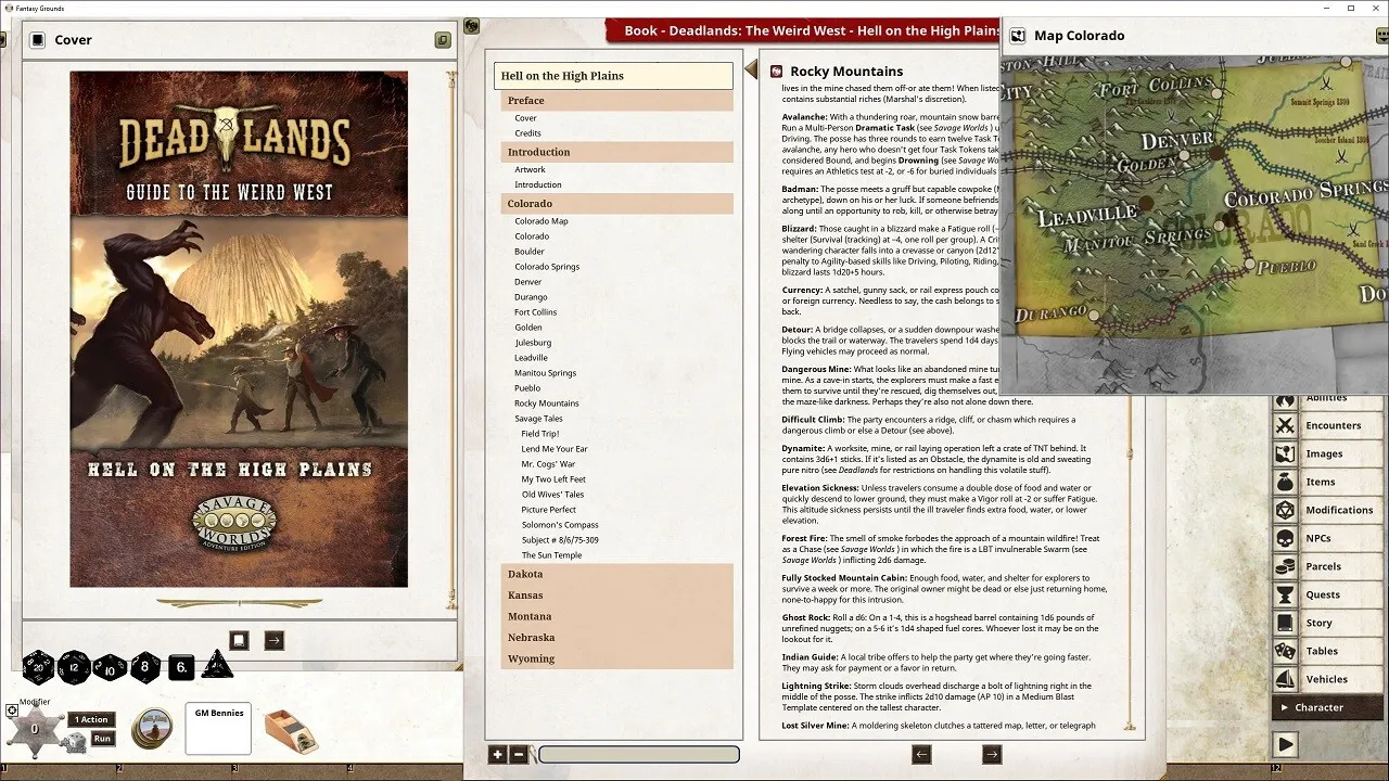 Fantasy Grounds - Deadlands: the Weird West - Hell on the High Plains Screenshot 0