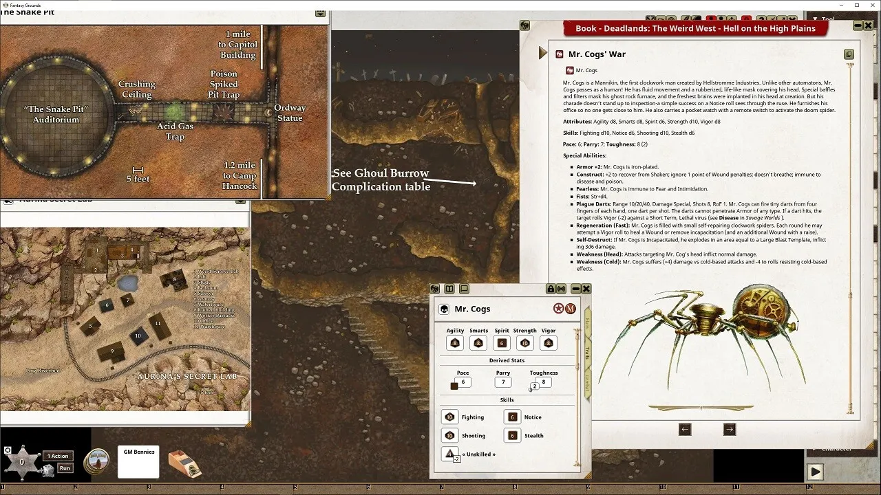 Fantasy Grounds - Deadlands: the Weird West - Hell on the High Plains Screenshot 3