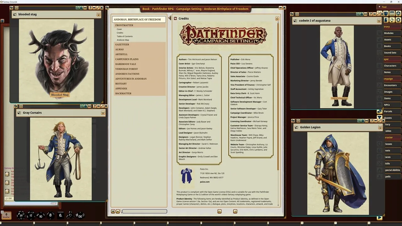 Fantasy Grounds - Pathfinder RPG - Campaign Setting: Andoran, Birthplace of Freedom Screenshot 1