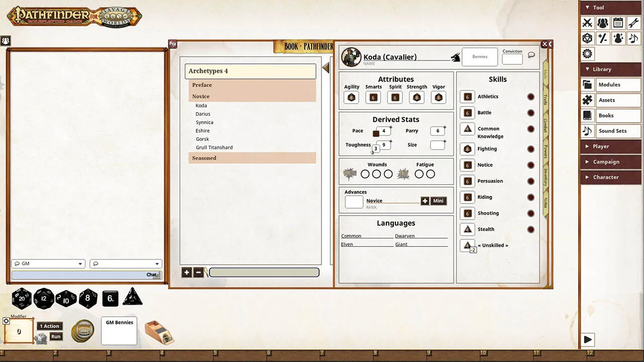 Fantasy Grounds - Pathfinder(R) for Savage Worlds: Archetype Set 4 Screenshot 3