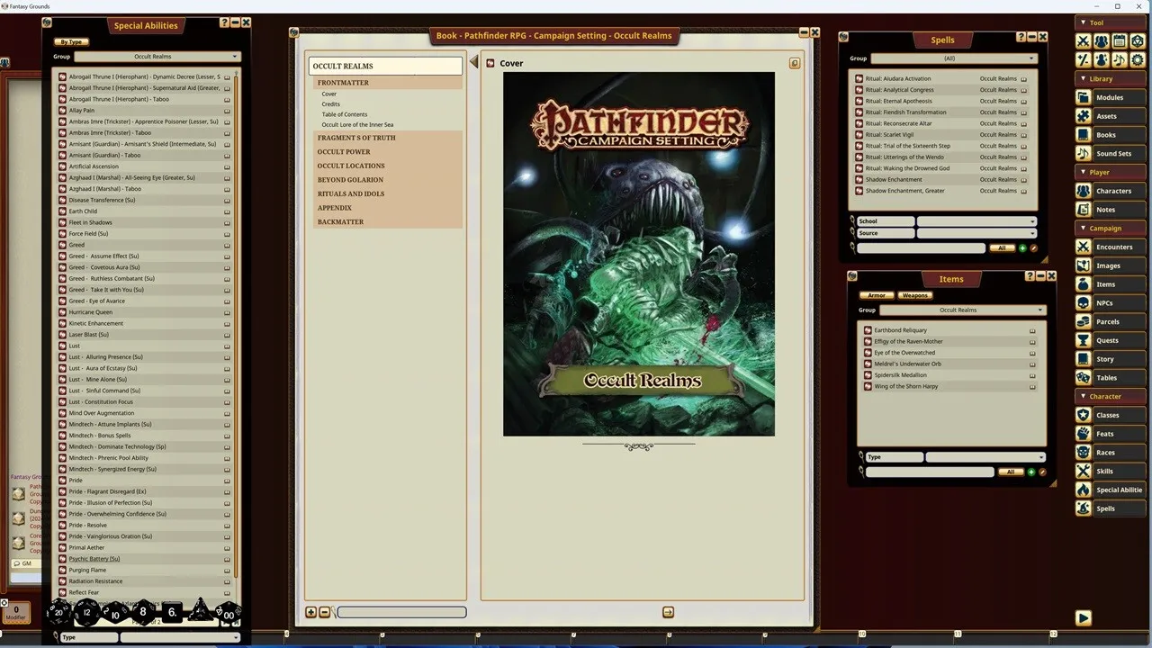 Fantasy Grounds - Pathfinder RPG - Campaign Setting: Occult Realms Screenshot 2
