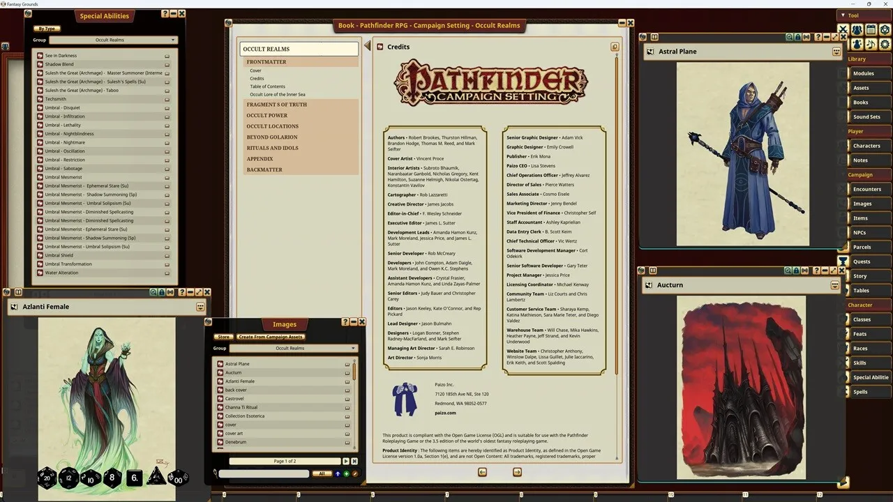 Fantasy Grounds - Pathfinder RPG - Campaign Setting: Occult Realms Screenshot 1