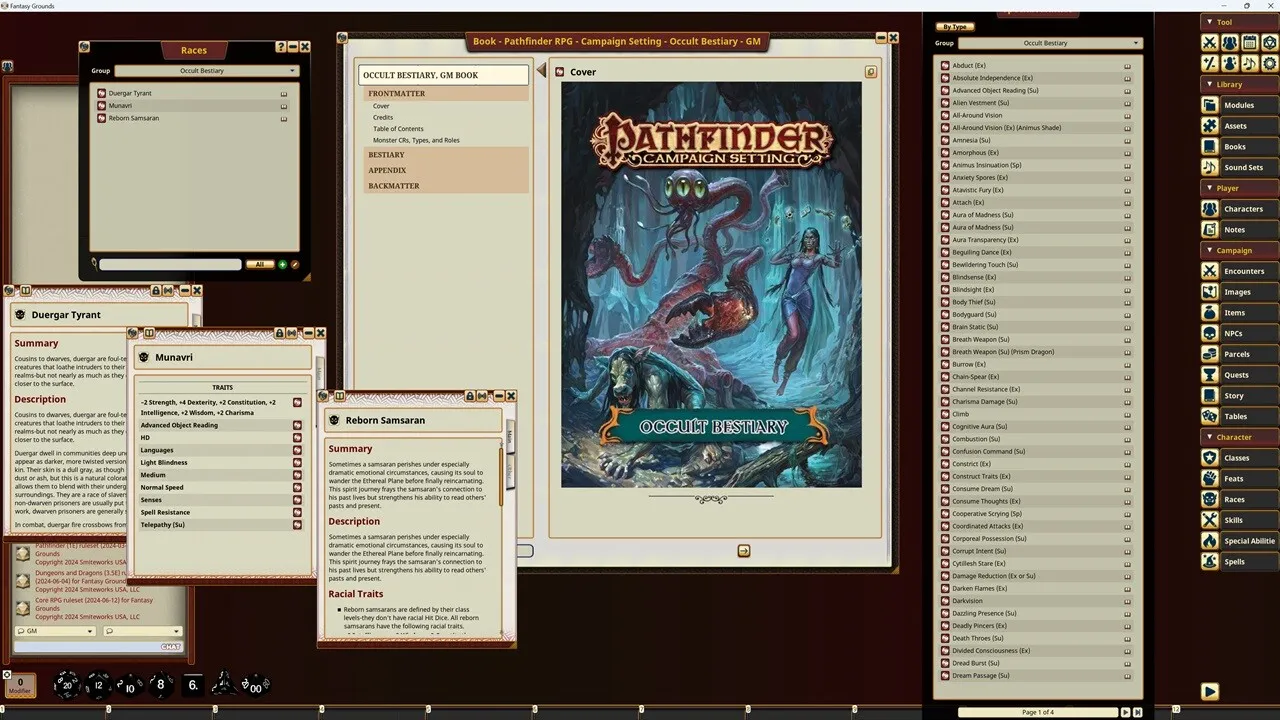 Fantasy Grounds - Pathfinder RPG - Campaign Setting: Occult Bestiary Screenshot 2
