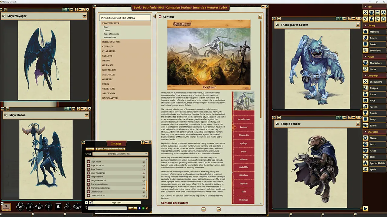 Fantasy Grounds - Pathfinder RPG - Campaign Setting: Inner Sea Monster Codex Screenshot 3