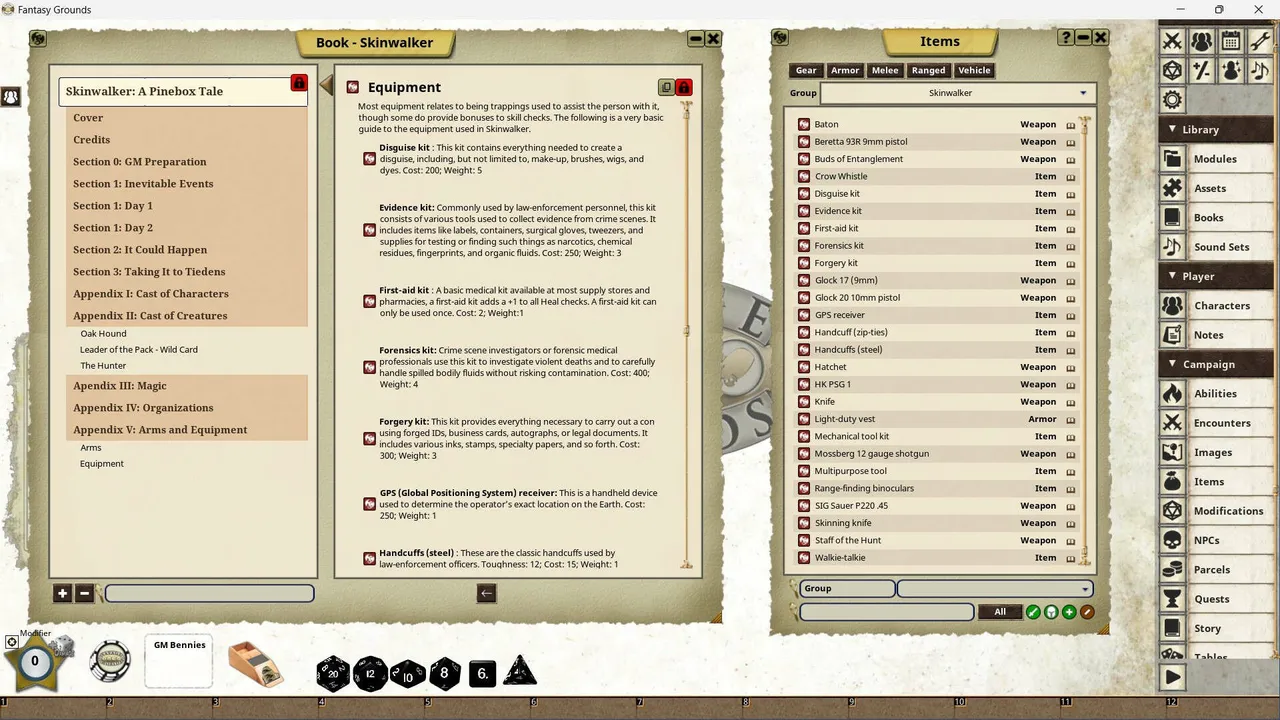 Fantasy Grounds - Skinwalker Screenshot 6
