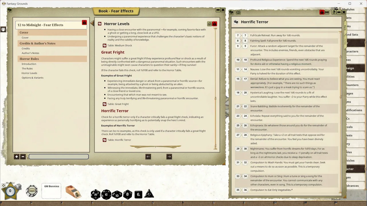 Fantasy Grounds - Fear Effects Screenshot 5