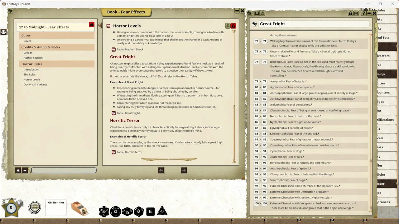 Fantasy Grounds - Fear Effects Screenshot 2