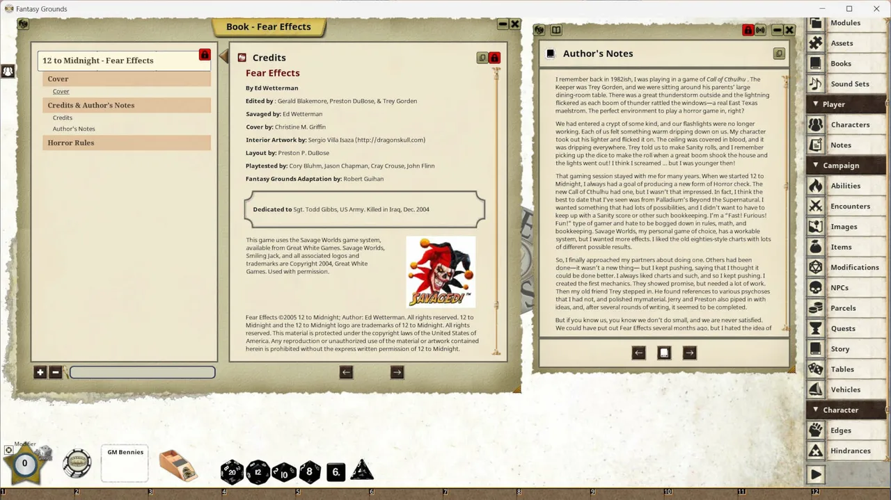 Fantasy Grounds - Fear Effects Screenshot 3
