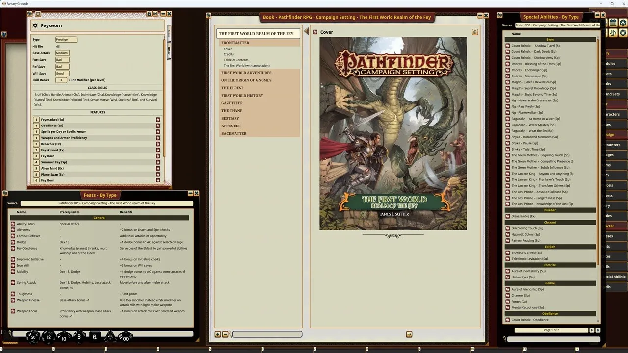 Fantasy Grounds - Pathfinder RPG - Campaign Setting: The First World, Realm of the Fey Screenshot 1