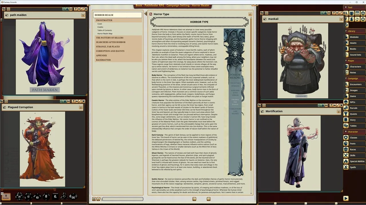 Fantasy Grounds - Pathfinder RPG - Campaign Setting: Horror Realms Screenshot 4