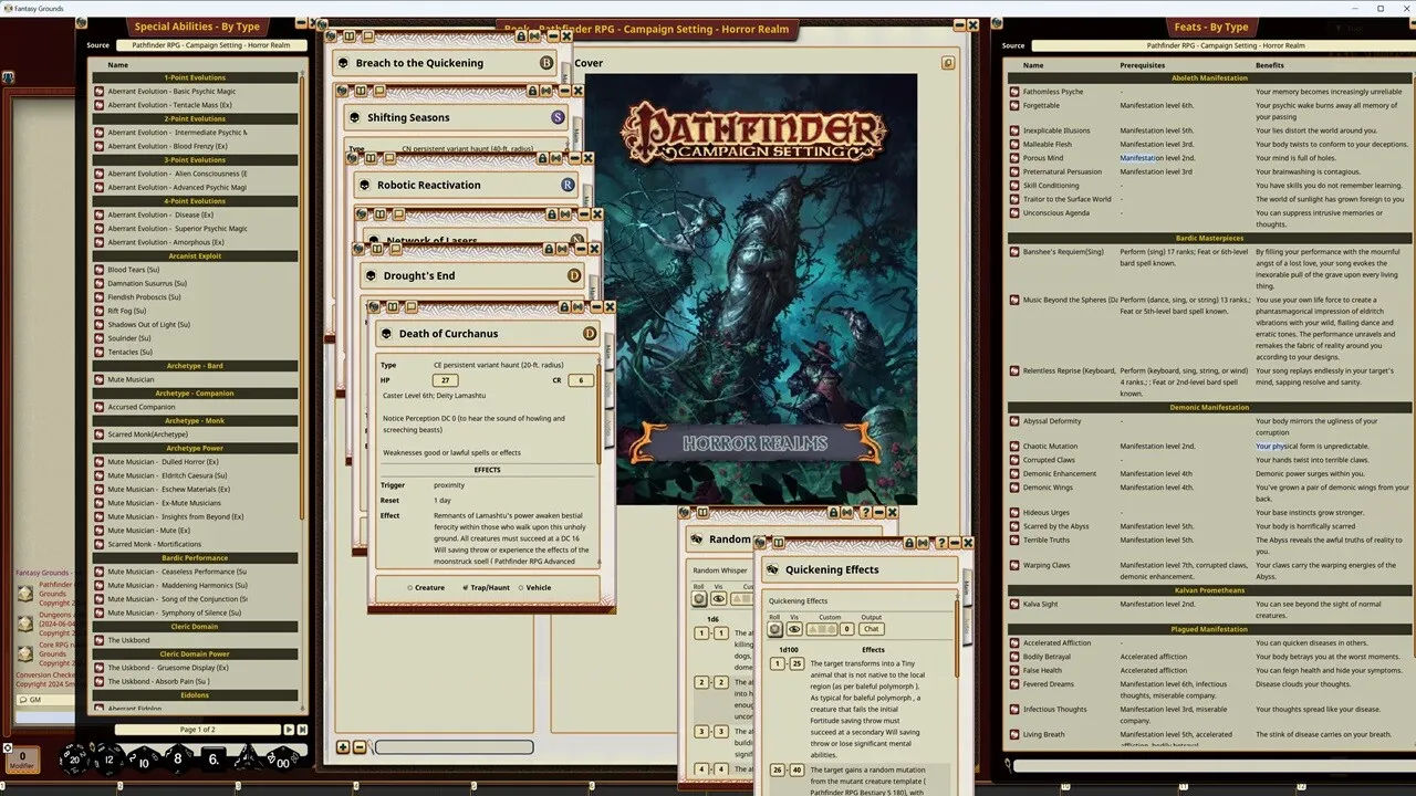 Fantasy Grounds - Pathfinder RPG - Campaign Setting: Horror Realms Screenshot 3