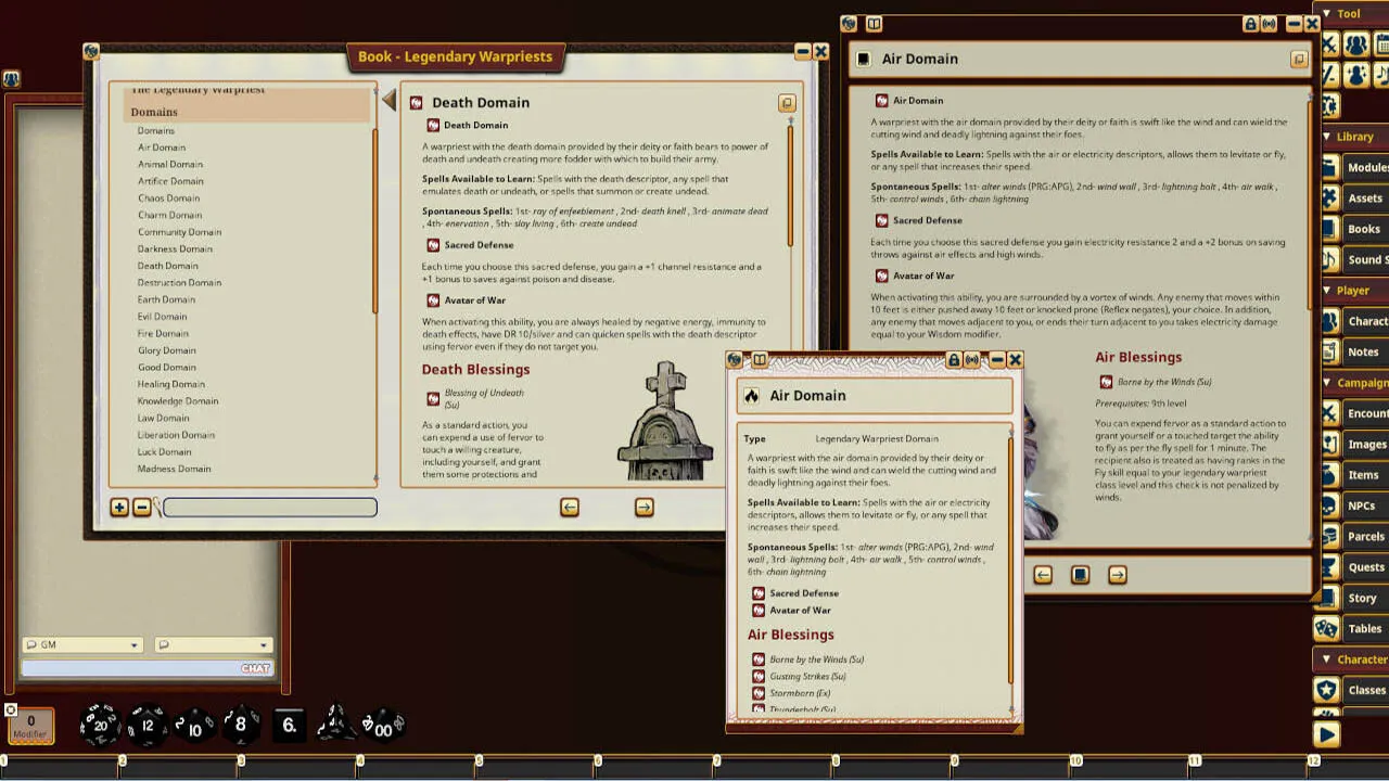 Fantasy Grounds - Legendary Classes Warpriests Screenshot 1