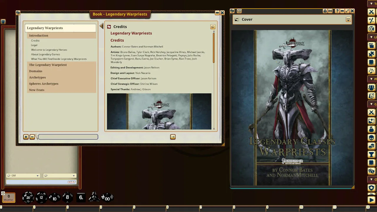 Fantasy Grounds - Legendary Classes Warpriests Screenshot 0