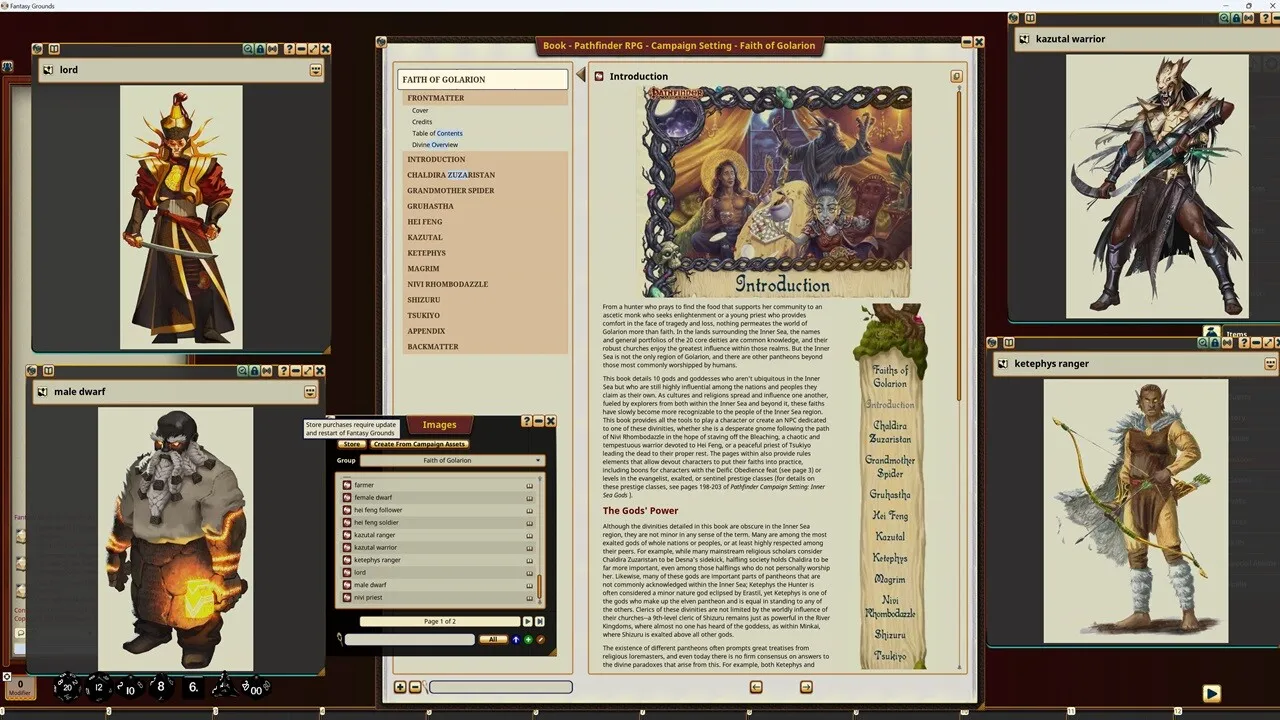 Fantasy Grounds - Pathfinder RPG - Campaign Setting: Faiths of Golarion Screenshot 1