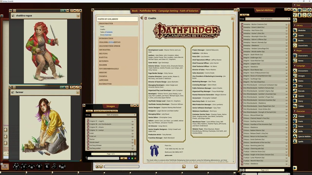 Fantasy Grounds - Pathfinder RPG - Campaign Setting: Faiths of Golarion Screenshot 4