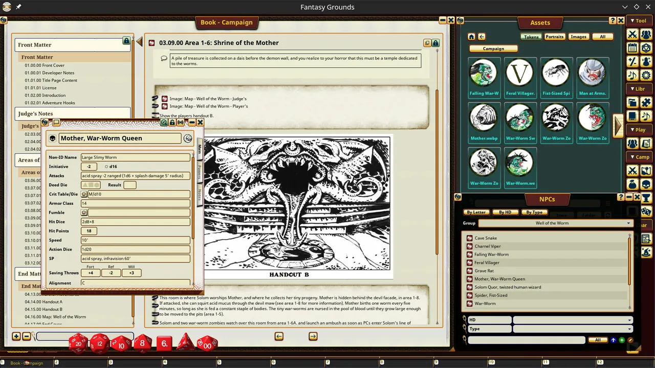 Fantasy Grounds - Dungeon Crawl Classics #76.5: Well of the Worm Screenshot 4
