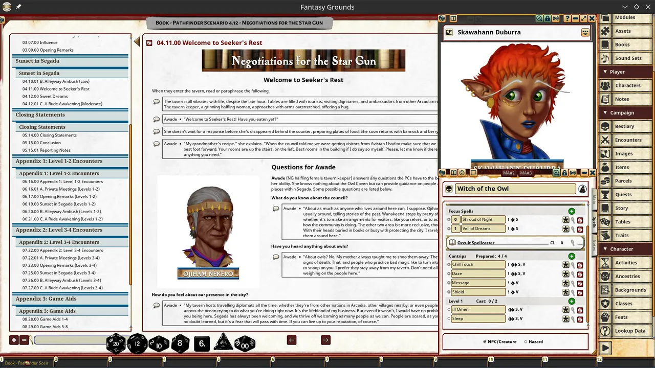 Fantasy Grounds - Pathfinder 2 RPG - Pathfinder Society Scenario 4.12 - Negotiations for the Star Gun Screenshot 4