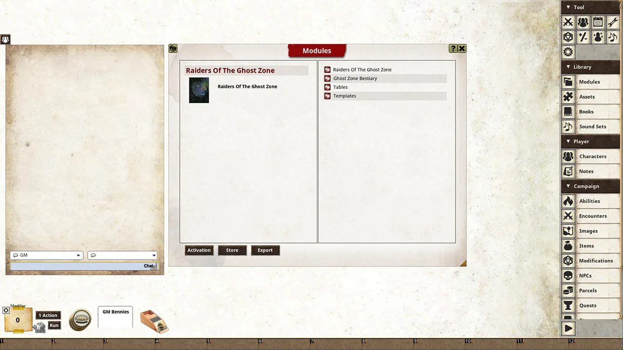 Fantasy Grounds - Raiders of the Ghost Zone Screenshot 0