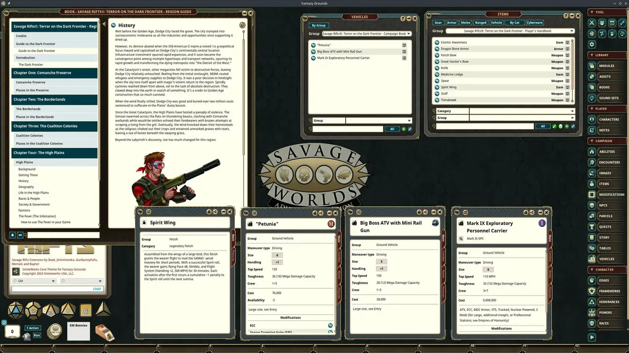Fantasy Grounds - Rifts(R) for Savage World Terror on the Dark Frontier Box Set Screenshot 4