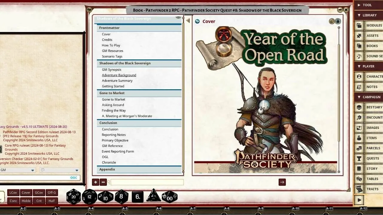 Fantasy Grounds - Pathfinder 2 RPG - Pathfinder Society Quest #8: Shadows of the Black Sovereign Screenshot 0