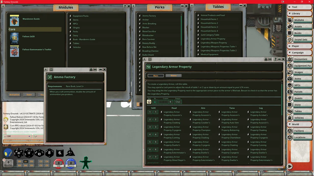 Fantasy Grounds - Fallout: The Roleplaying Game Wanderers Guide Book Screenshot 4