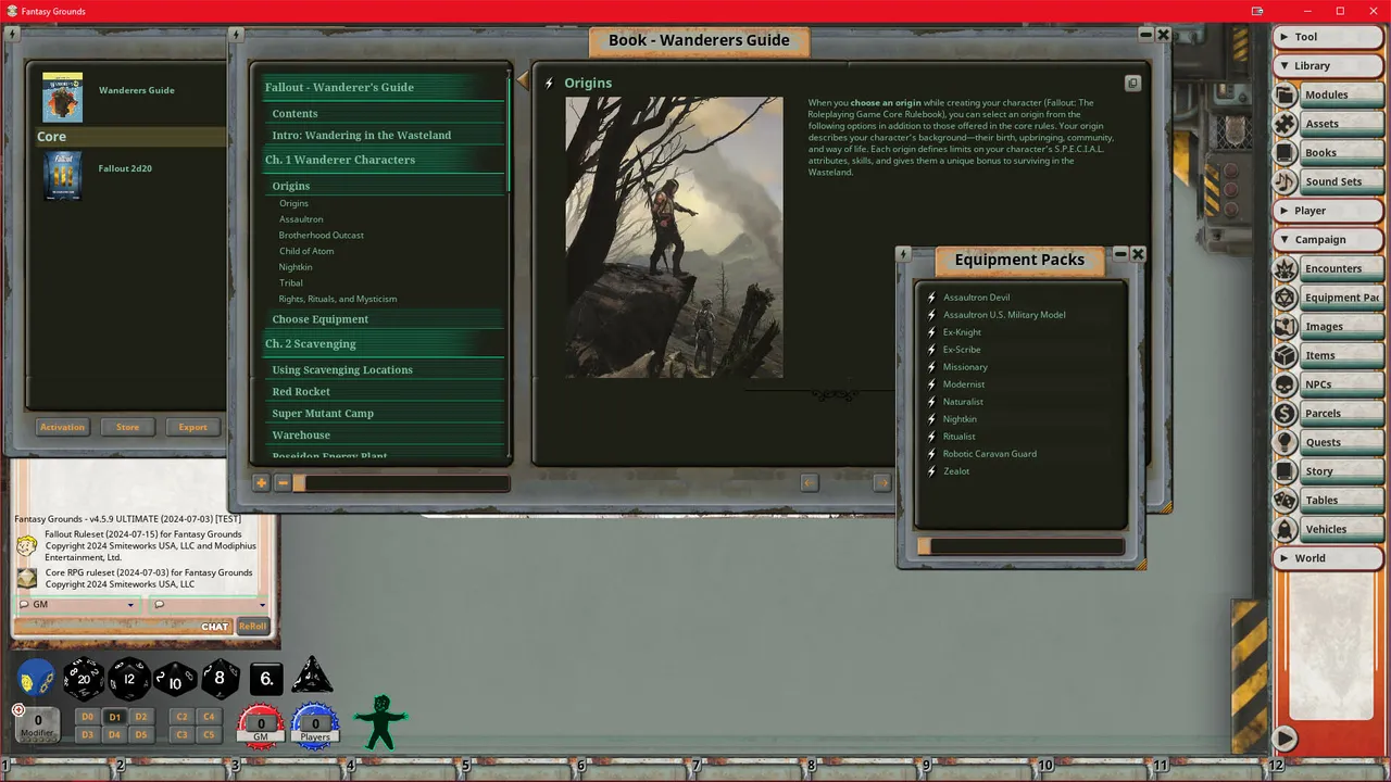 Fantasy Grounds - Fallout: The Roleplaying Game Wanderers Guide Book Screenshot 0