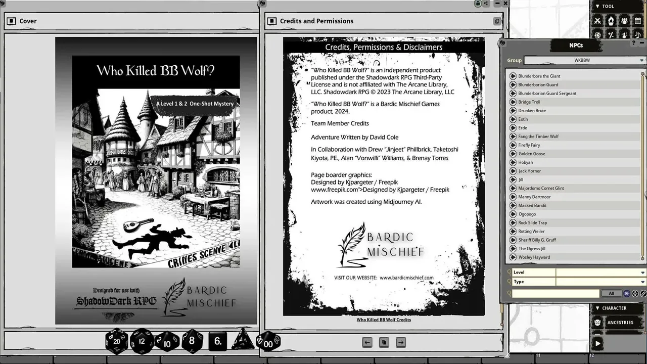 Fantasy Grounds - Who Killed BB Wolf? Screenshot 0