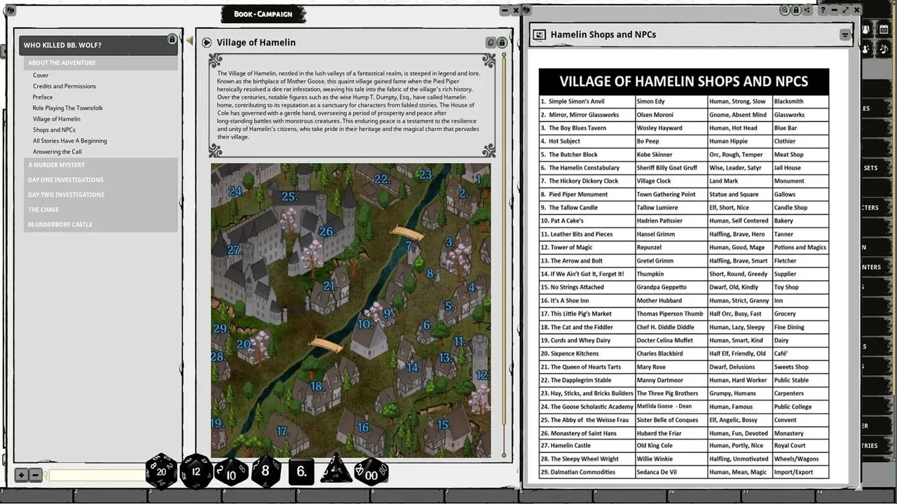 Fantasy Grounds - Who Killed BB Wolf? Screenshot 1