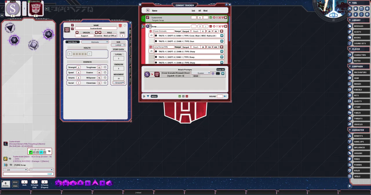 Fantasy Grounds - Transformers Roleplaying Game Winner's Cup Screenshot 2
