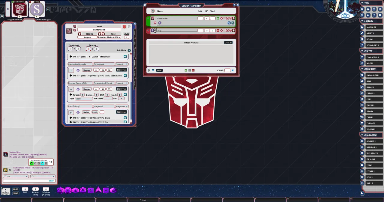 Fantasy Grounds - Transformers Roleplaying Game Winner's Cup Screenshot 4