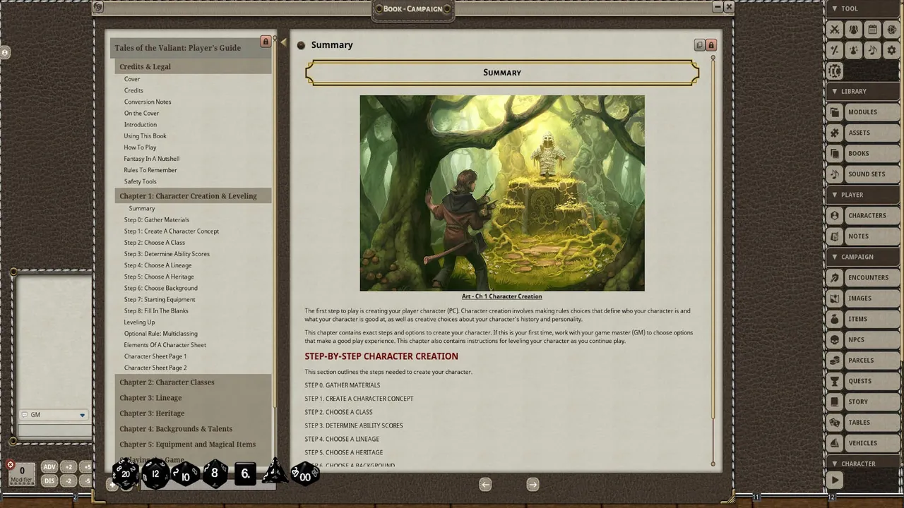 Fantasy Grounds - Tales of the Valiant: Players Guide Screenshot 1
