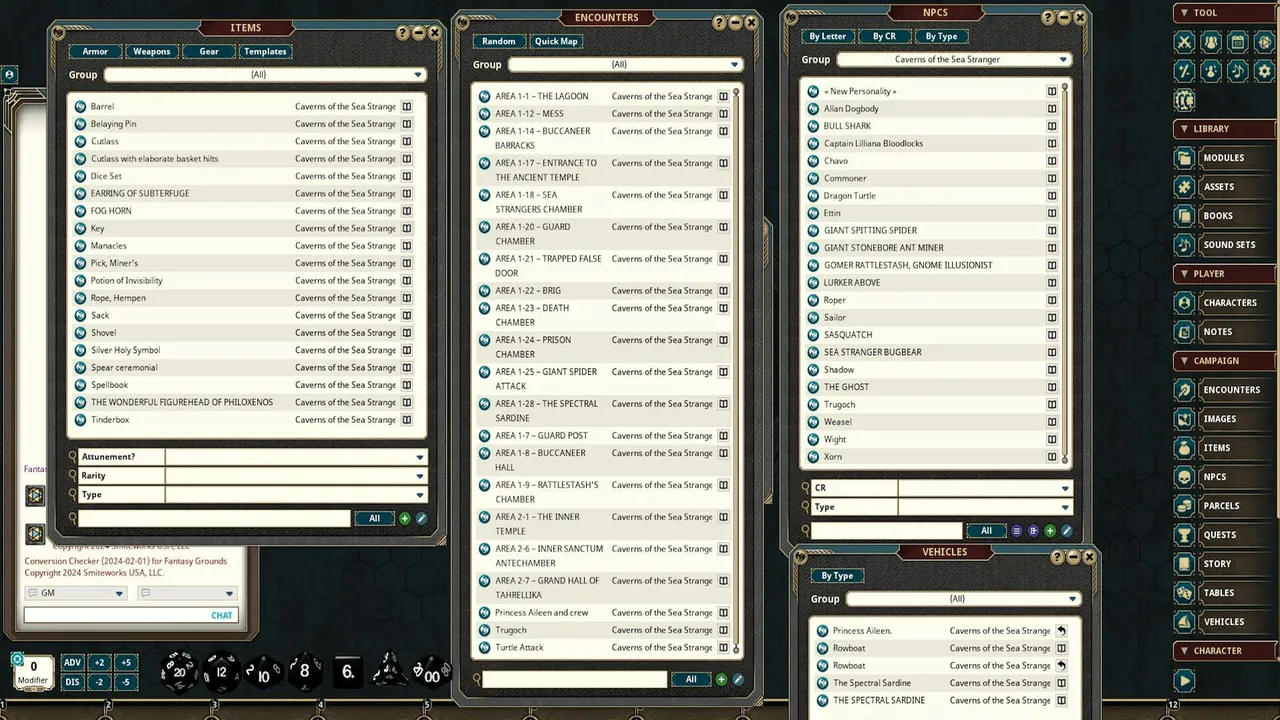 Fantasy Grounds - Fifth Edition Fantasy #22: Caverns of the Sea Strangers Screenshot 2