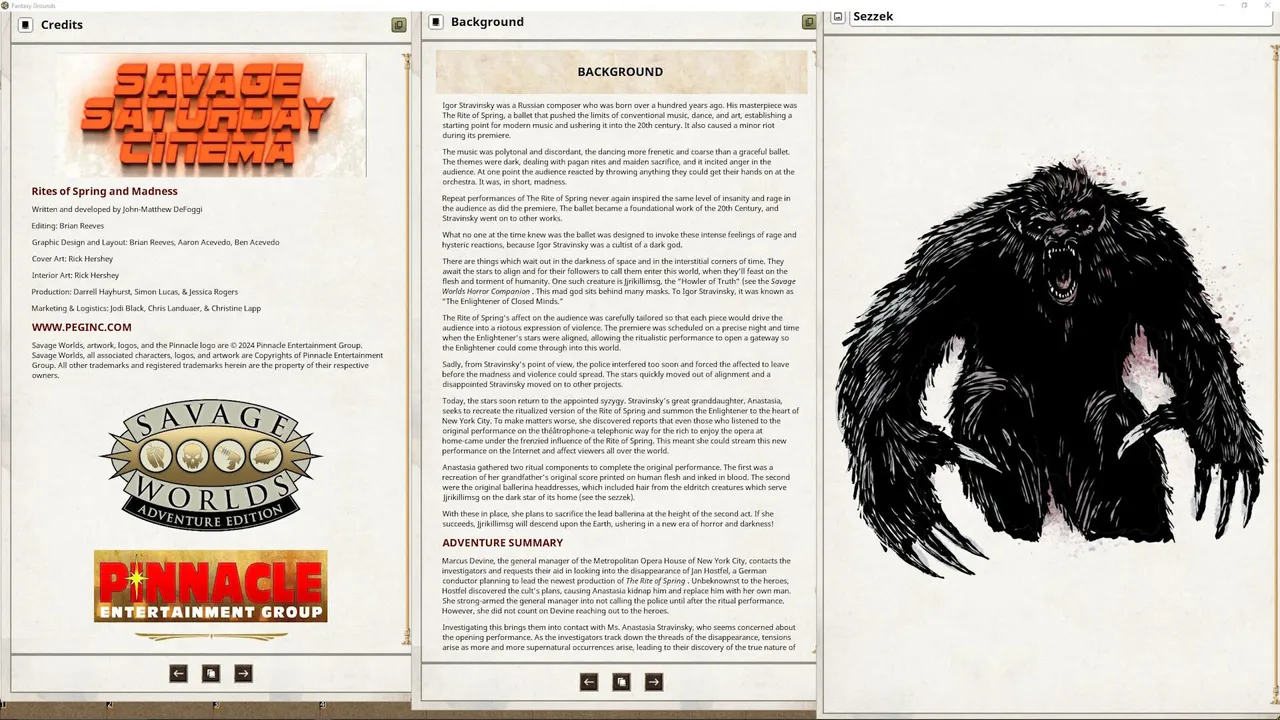 Fantasy Grounds - Savage Saturday Cinema: Rites of Spring and Madness Screenshot 0