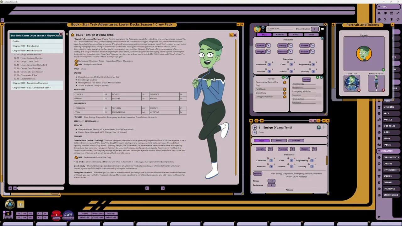 Fantasy Grounds - Star Trek Adventures: Lower Decks Season 1 Crew Pack Screenshot 2