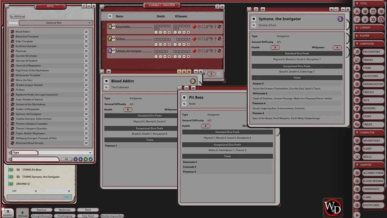 Fantasy Grounds - Vampire: Gehenna War Screenshot 2