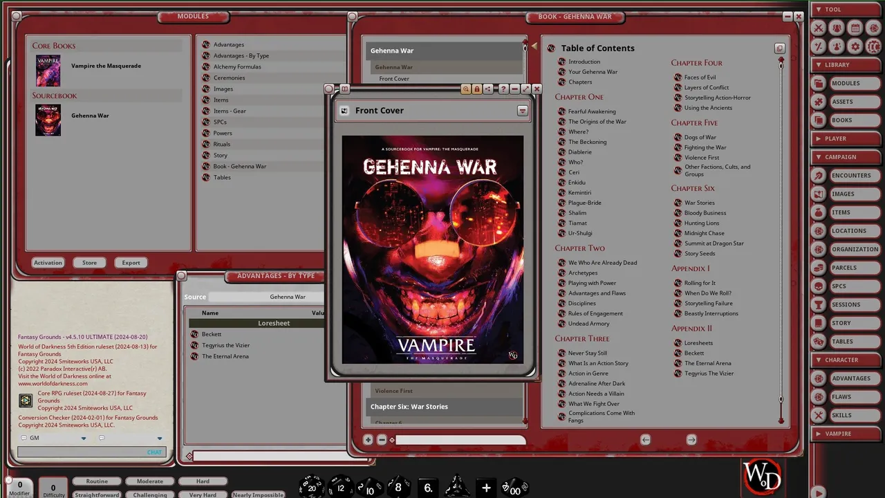 Fantasy Grounds - Vampire: Gehenna War Screenshot 1