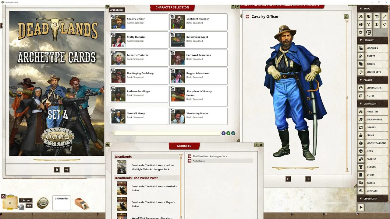 Fantasy Grounds - Deadlands: the Weird West - Hell on the High Plains Archetypes Set 4 Screenshot 3