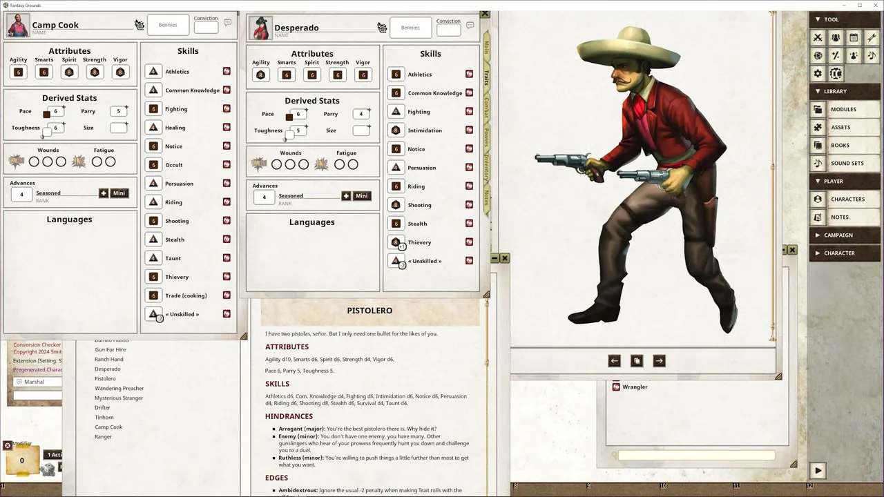 Fantasy Grounds - Deadlands: The Weird West - Blood Drive Archetypes Set 3 Screenshot 2