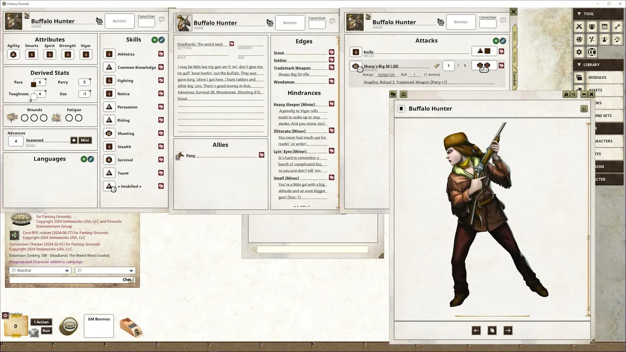 Fantasy Grounds - Deadlands: The Weird West - Blood Drive Archetypes Set 3 Screenshot 4
