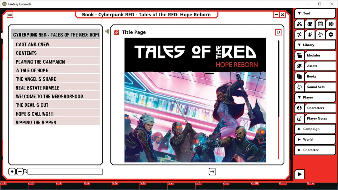 Fantasy Grounds - Cyberpunk RED - Tales of the RED: Hope Reborn Screenshot 1