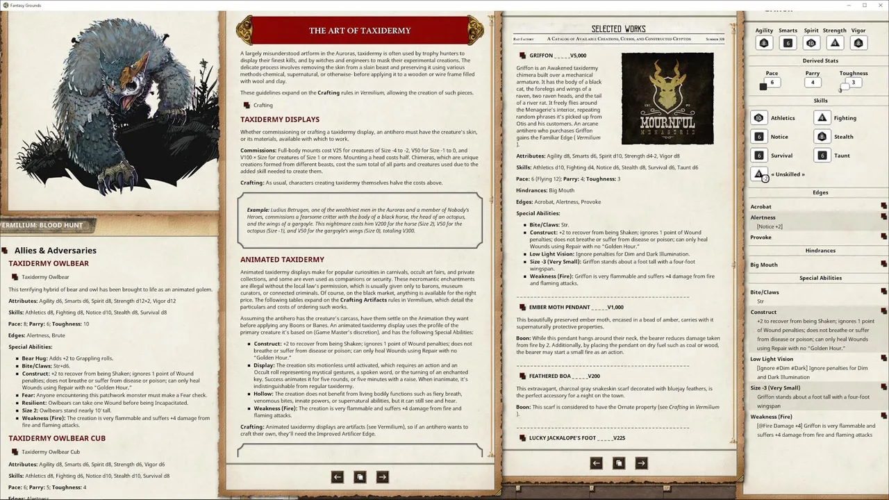 Fantasy Grounds - Vermilium: Blood Hunt Screenshot 1