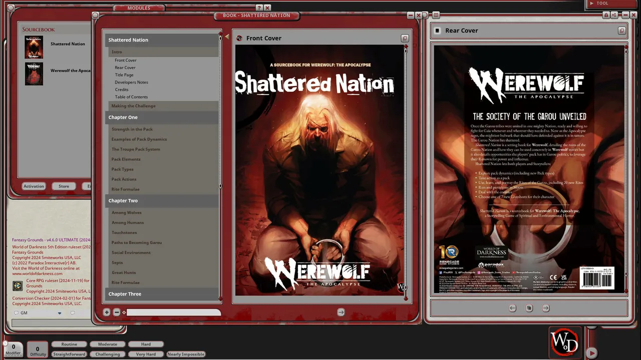 Fantasy Grounds - Werewolf: Shattered Nation Screenshot 0
