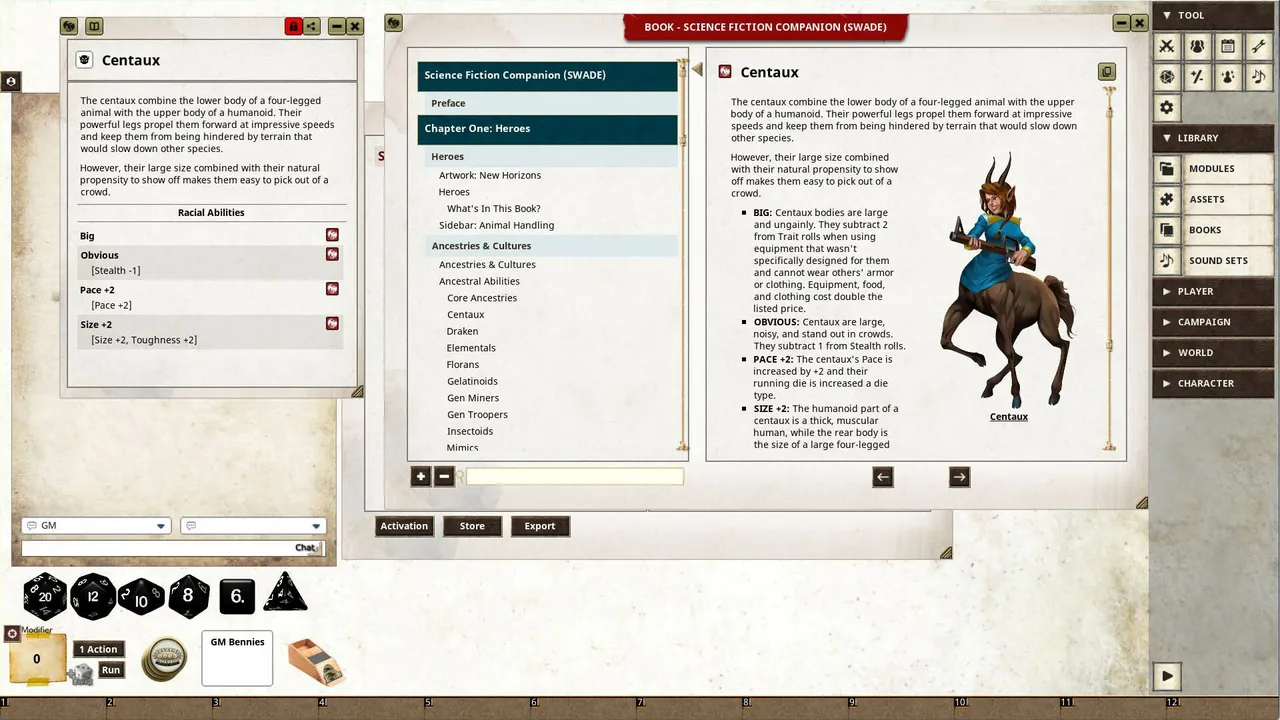 Fantasy Grounds - Science Fiction Companion (SWADE) Screenshot 2
