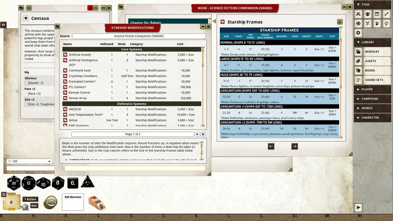 Fantasy Grounds - Science Fiction Companion (SWADE) Screenshot 4