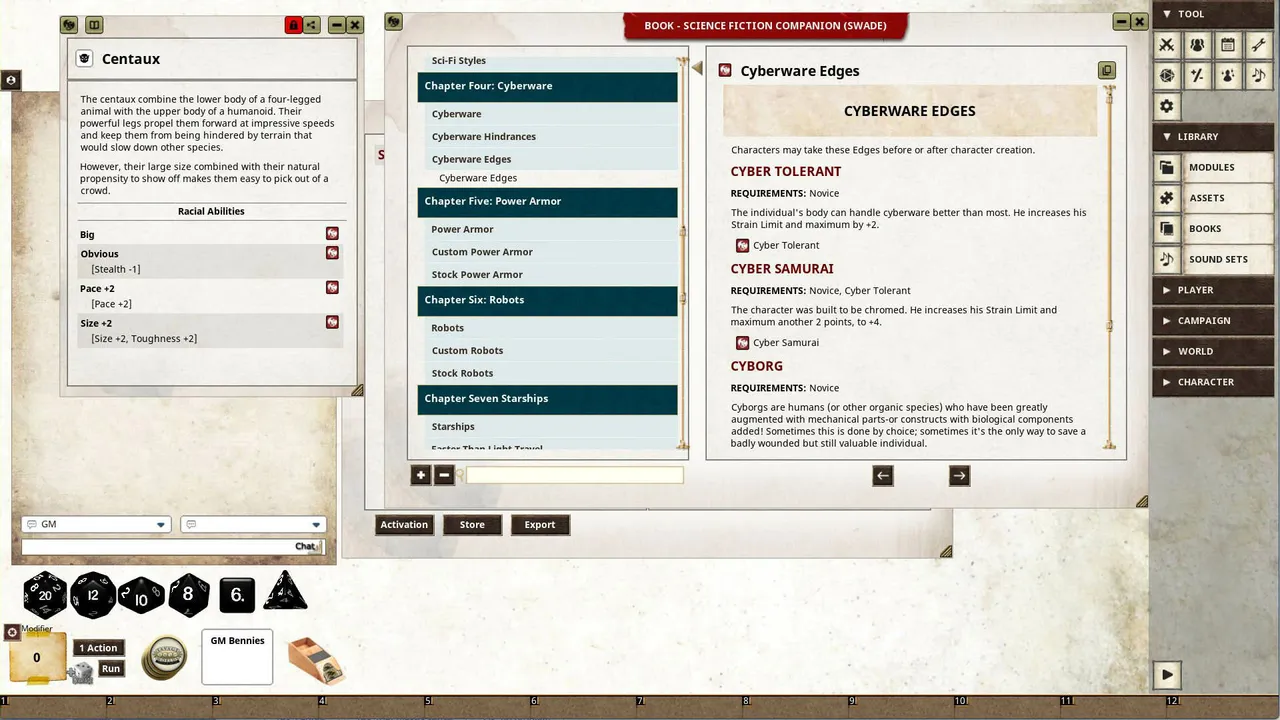Fantasy Grounds - Science Fiction Companion (SWADE) Screenshot 0