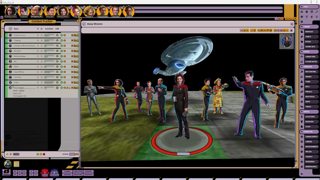 Fantasy Grounds - Star Trek Adventures: Voyager Player Characters Screenshot 1