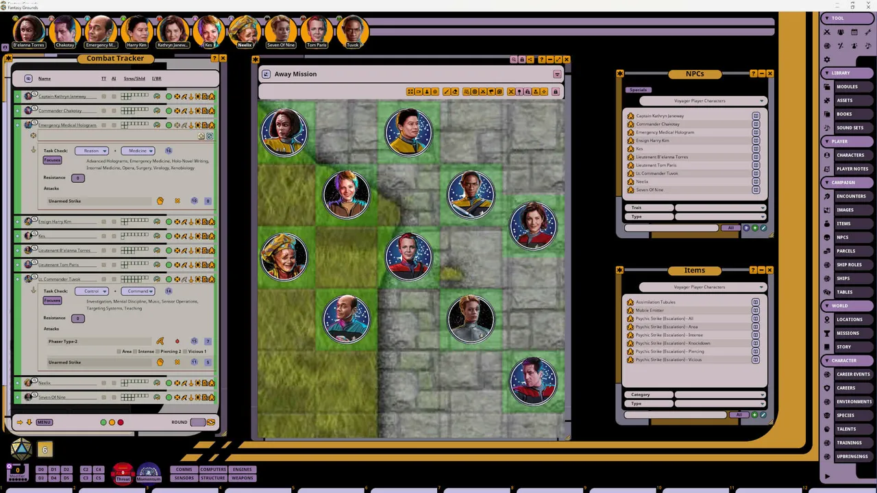 Fantasy Grounds - Star Trek Adventures: Voyager Player Characters Screenshot 2
