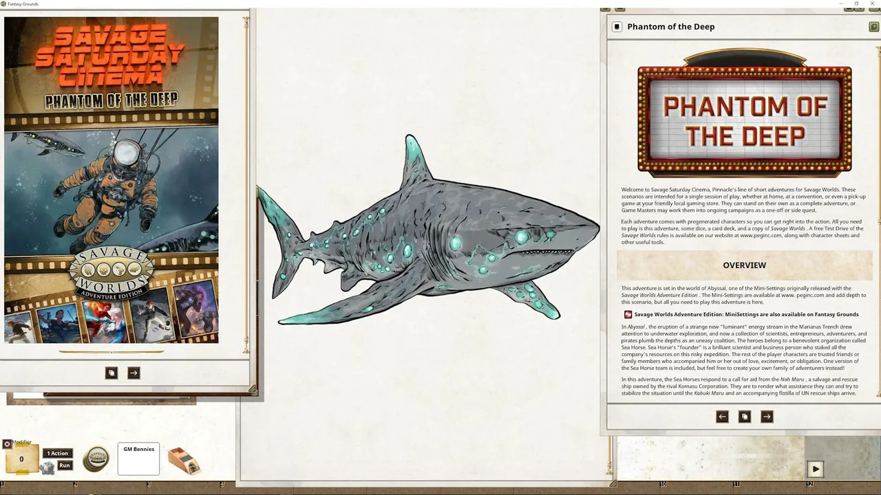 Fantasy Grounds - Savage Saturday Cinema: Phantom of the Deep Screenshot 1