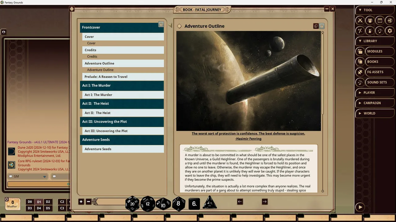 Fantasy Grounds - Dune: Fatal Journey Screenshot 2